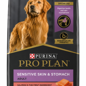 A packet showing Purina dog food.