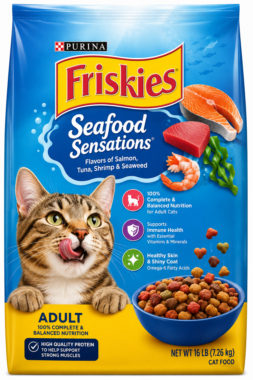 Packed cat food.